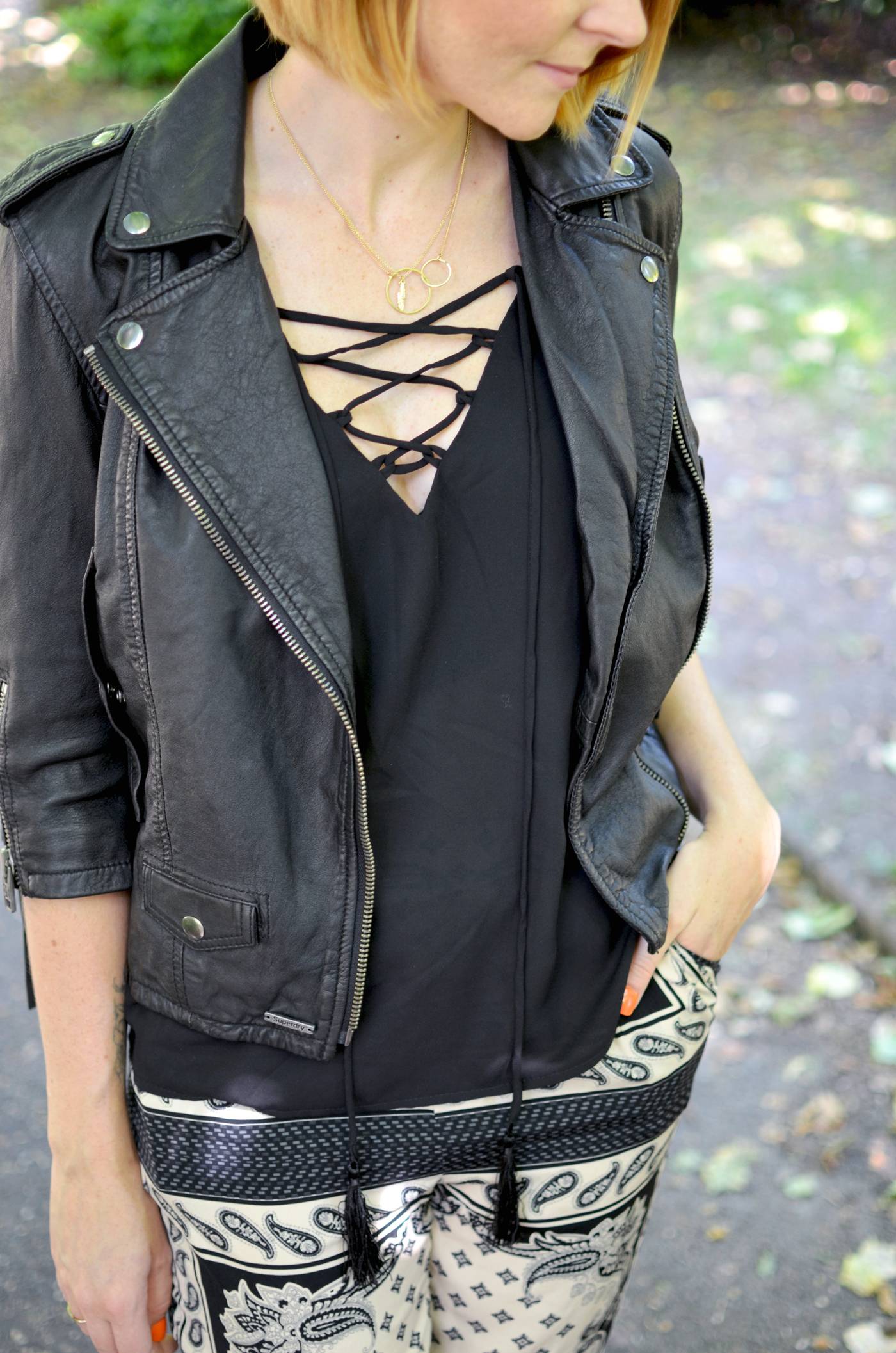missguided black lace up vest