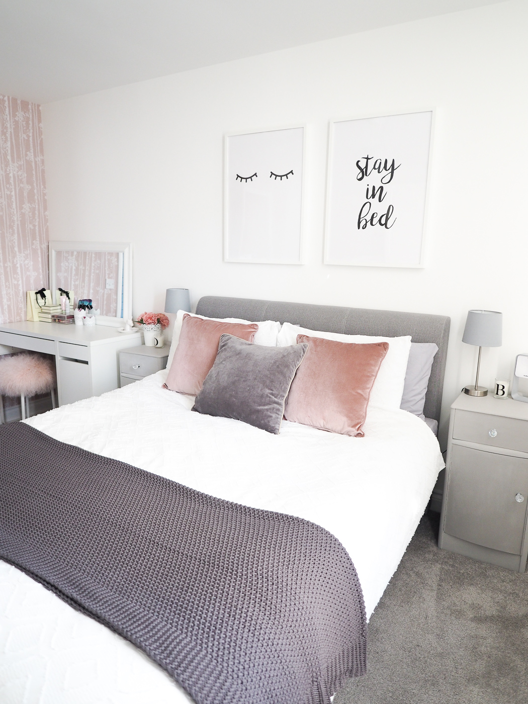 Bedroom Tour Pink and Grey Bedroom Decor Bang on Style