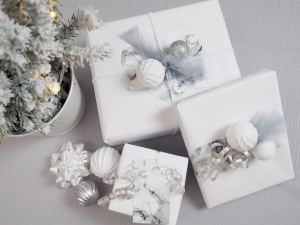 white modern presents wrapping