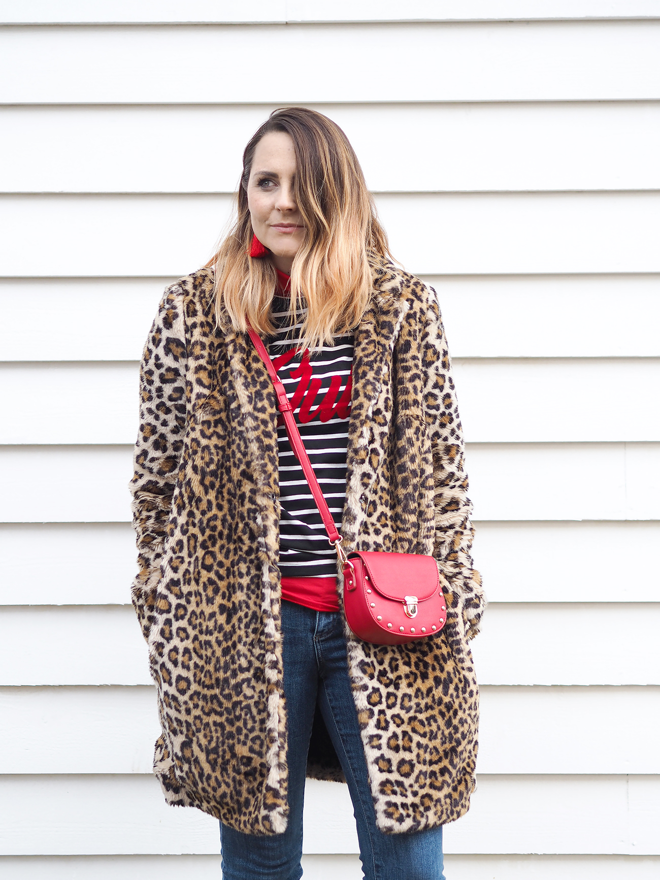 wearing mixed prints leopard and stripes