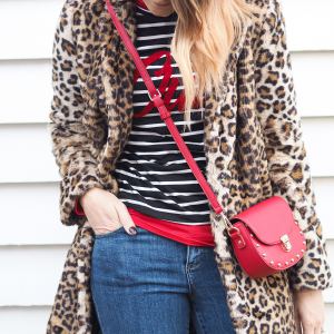 wearing mixed prints leopard and stripes