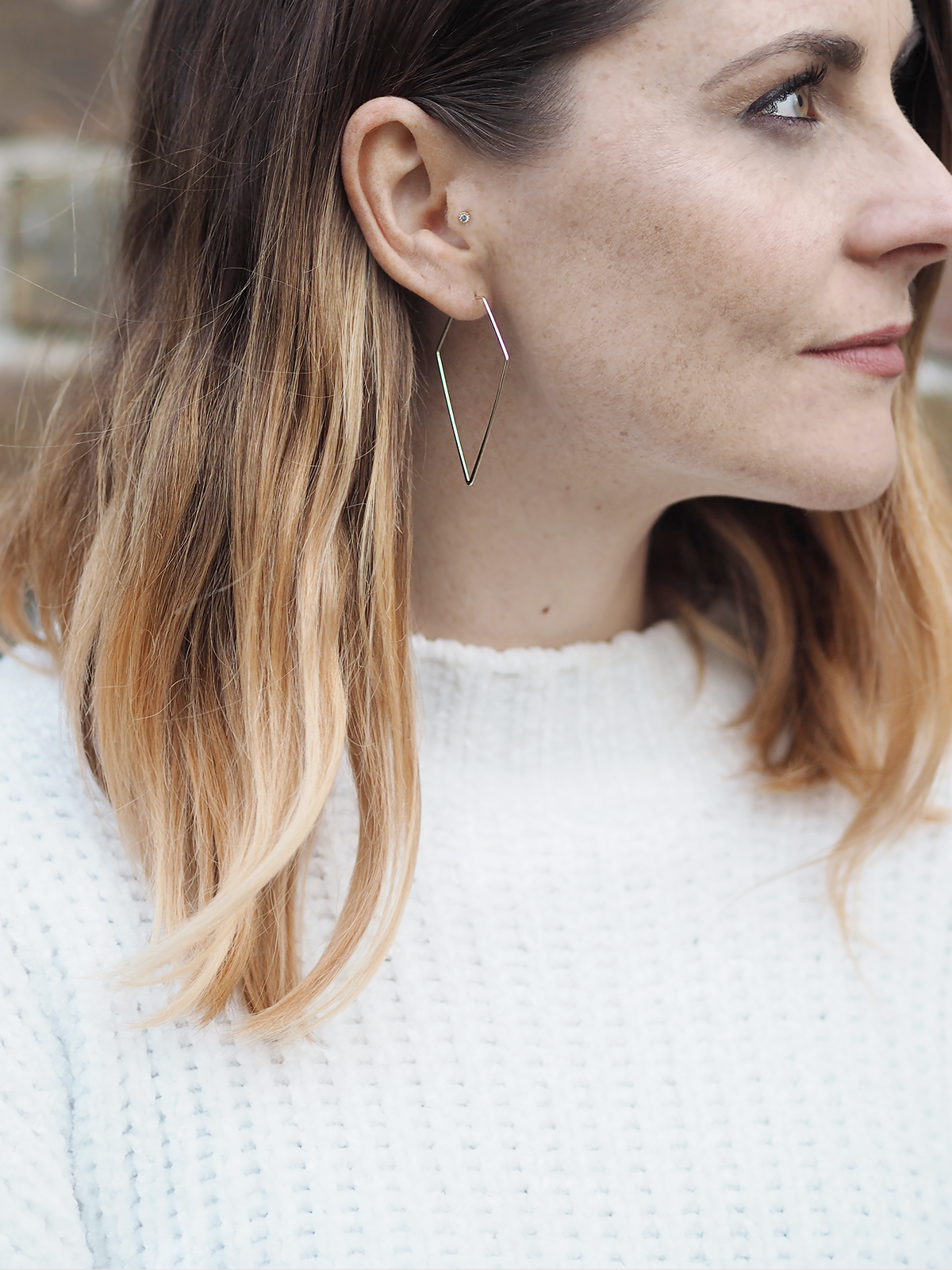geometric gold earrings