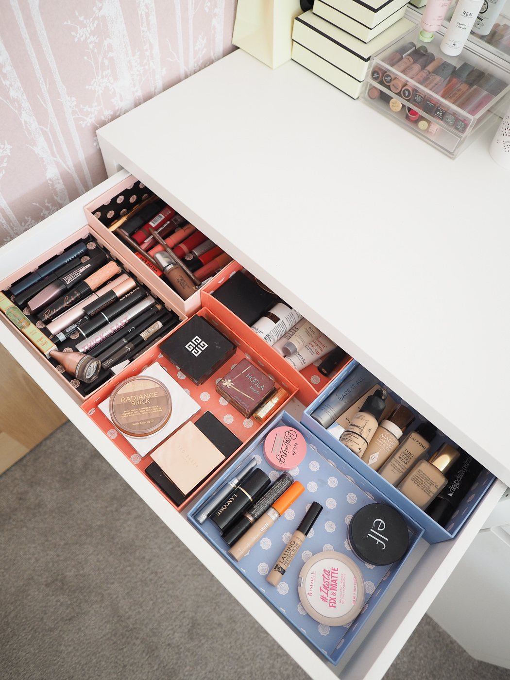 how I store my makeup ikea dressing table