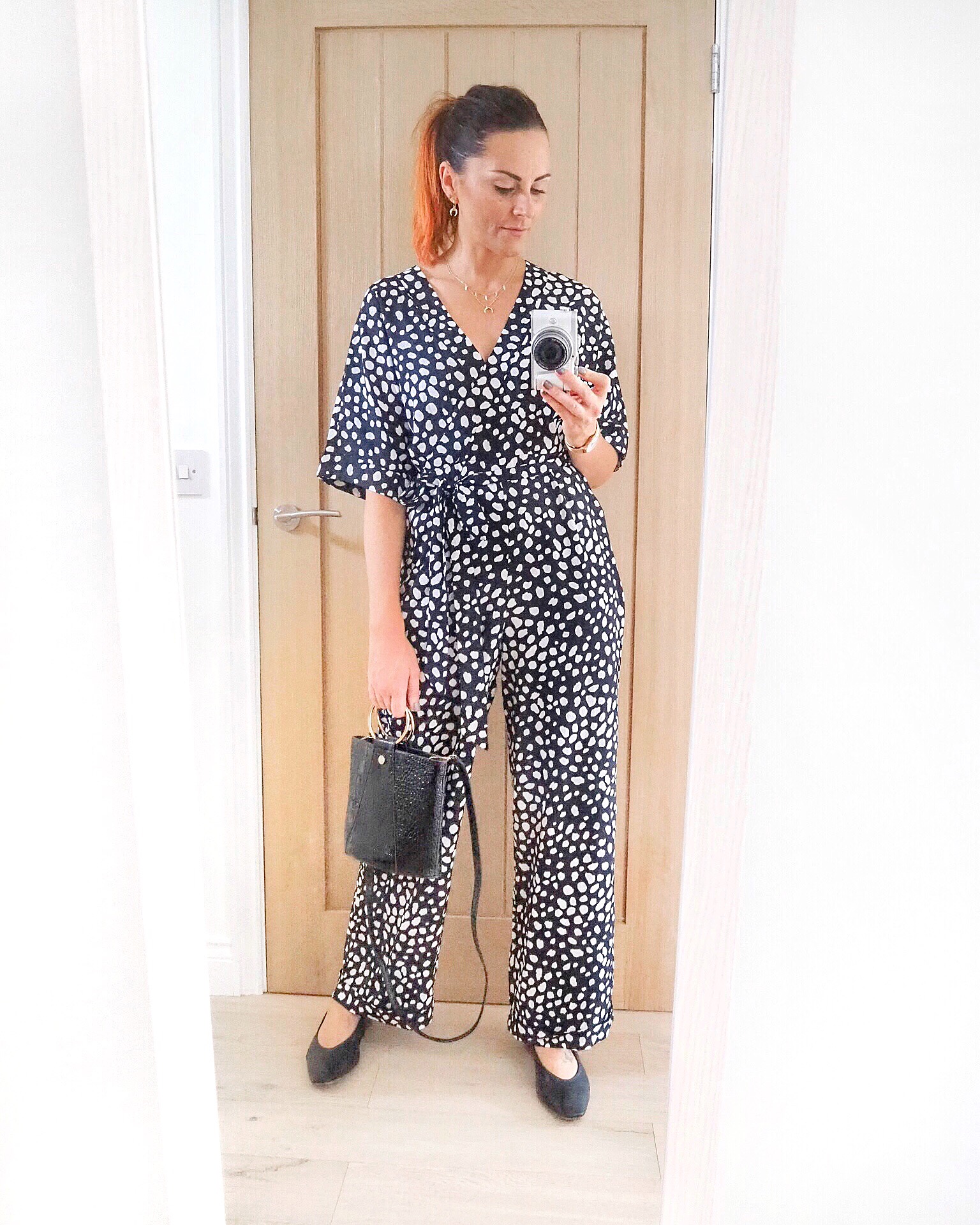 spotty jumpsuit outfit